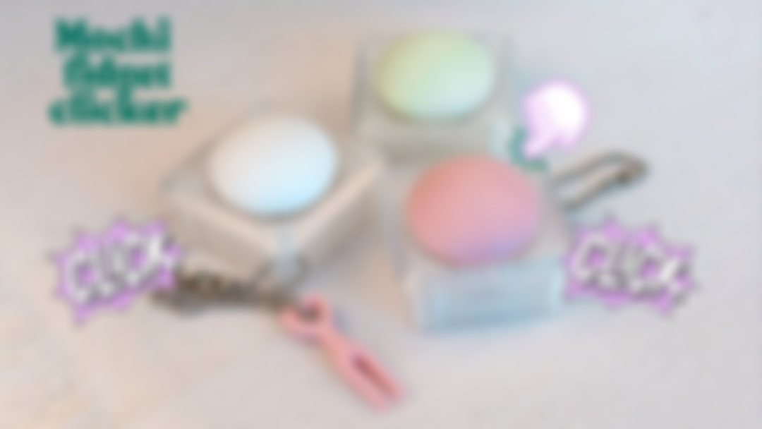 Mochi fidget clicker with charm — 3D printed PLA design by Cozy Clickers